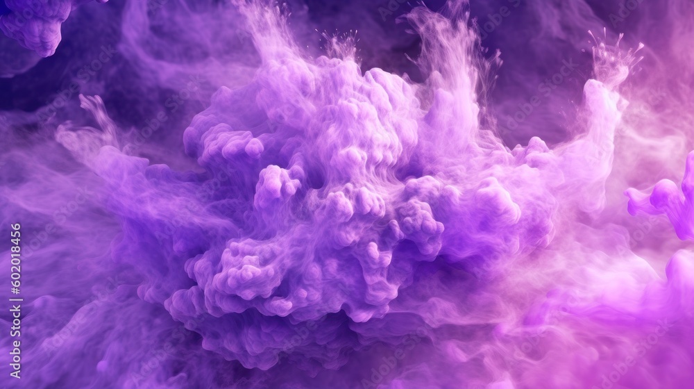 Shiny smoke. Glitter fluid. Ink water. Magic mist. Magenta purple and pink color particles texture paint vapor storm wave background.