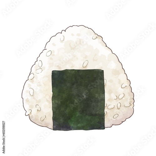 水彩風、おにぎりのイラスト