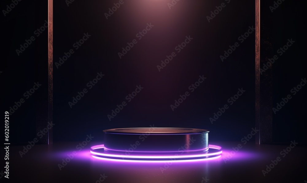 Elegant pedestal podium with light effect for show your product. Modern