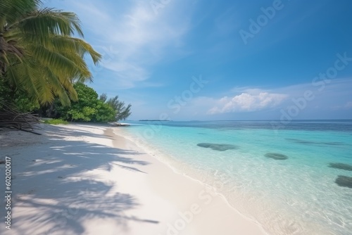 Maldives ocean sand beach. Generate Ai © nsit0108