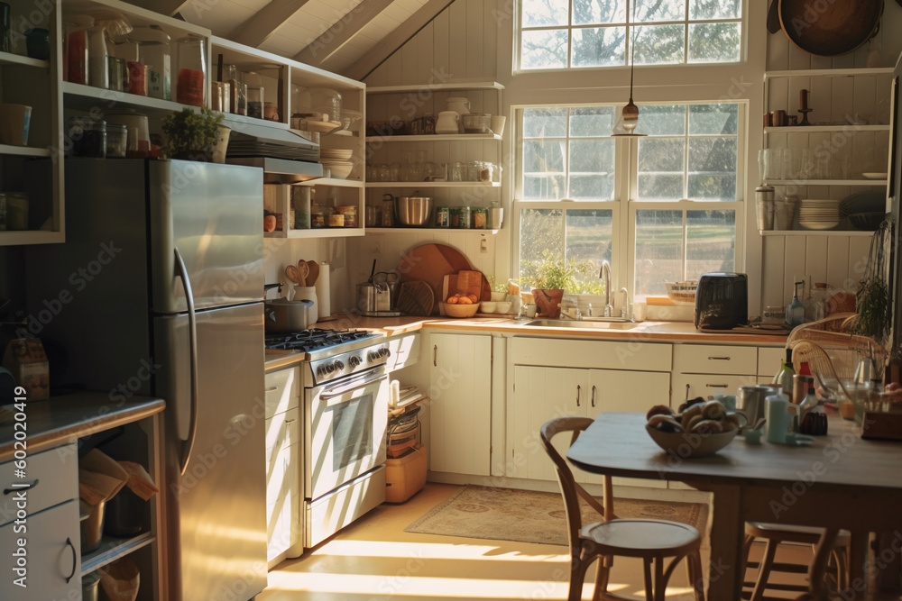 Detail interior view of kitchen. AI generative Detail interior view of kitchen. AI generative