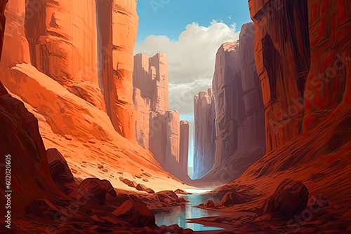 interior view of a beautiful canyon, generative ai