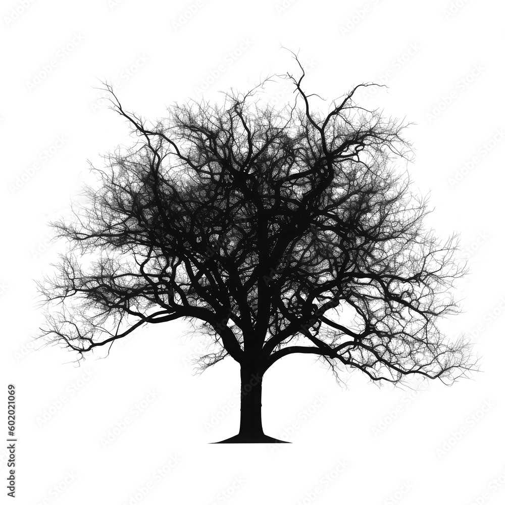 black tree isolated on white black tree isolated on white