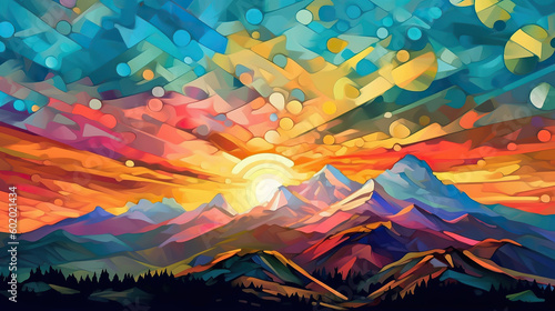 Colourful Vibrant Mountain Landscape