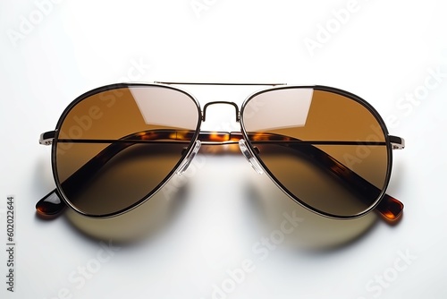 Stylish aviator sunglasses brown. Generate Ai