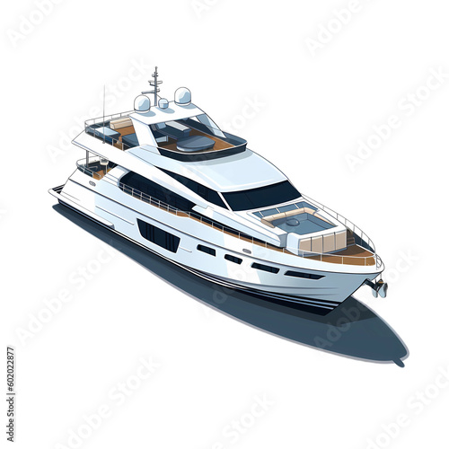 Yacht on transparent Background, PNG, Generative AI
