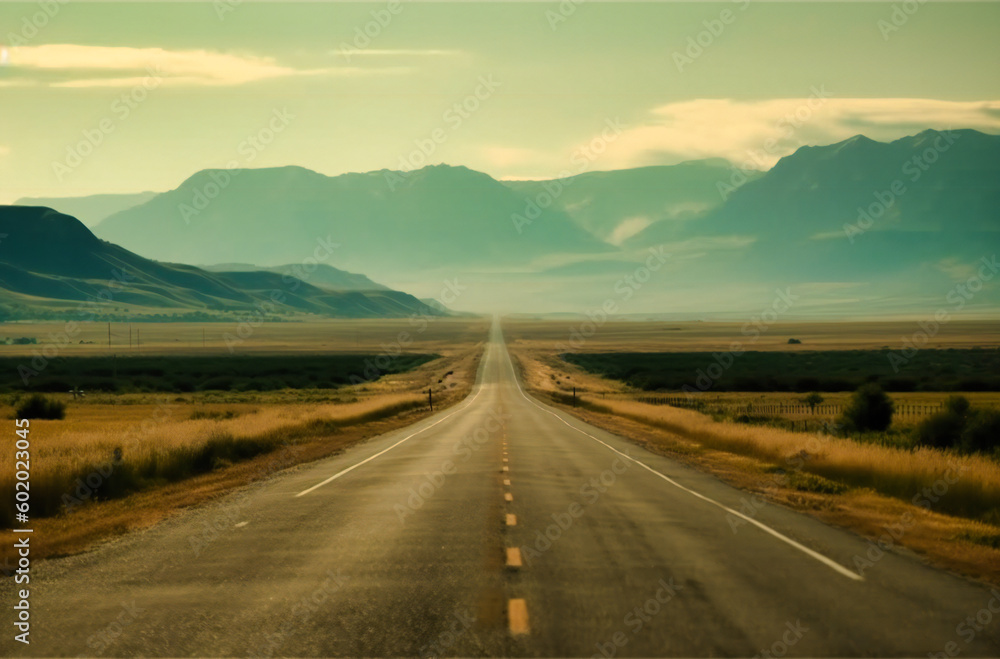 empty road with mountains in the background