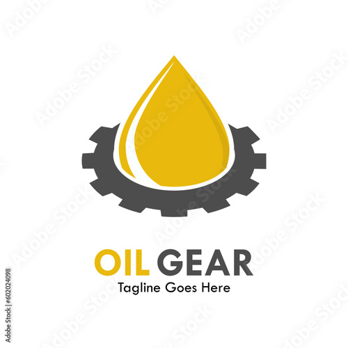 Oil gear design logo template illustration