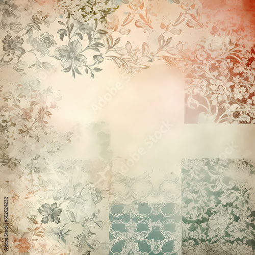 vintage background with flowers. Generative AI