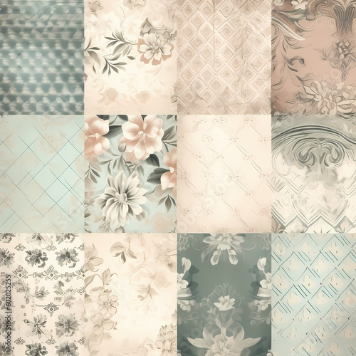 vintage background with flowers. Generative AI © imazydreams