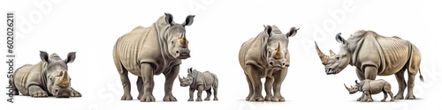 Murais de parede Wildlife zoo safari africa rhinos animals banner panorama long -Collection stand
