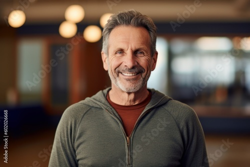Portrait of a smiling senior man standing in a room at home
