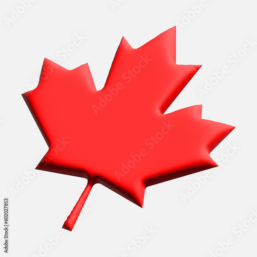 red 3d Canada flag leaf happy Canada day 