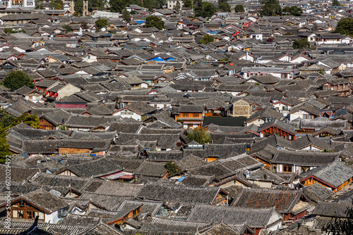 Aerial view of the old town of Lijiang, Yunnan province, China