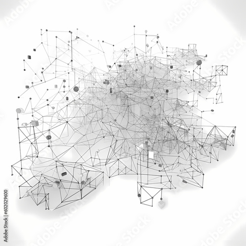 Blockchain Network Illustration. Generative AI