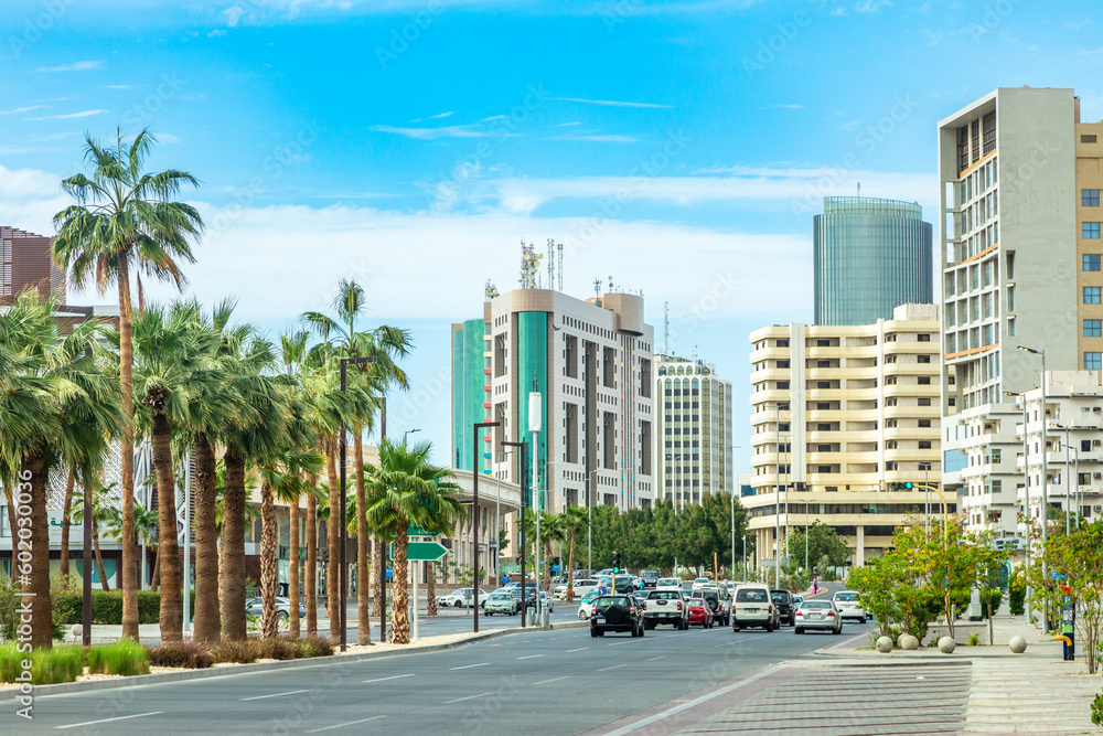 Fototapeta premium Jeddah downtown central district street, Saudi Arabia