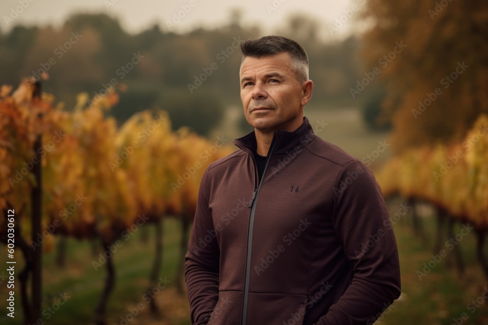 Handsome middle-aged man in autumn vineyard, portrait Handsome middle-aged man in autumn vineyard, portrait