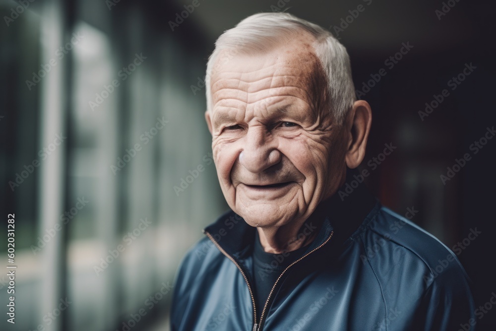 Portrait of an elderly man in sportswear in the city Portrait of an elderly man in sportswear in the city