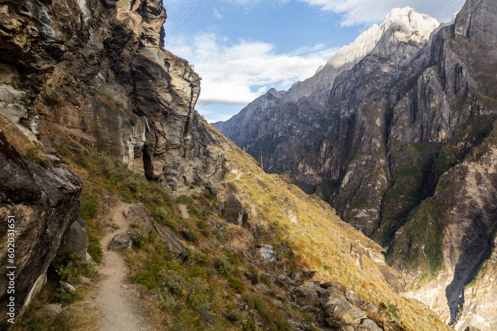 Hiking trail in Tiger Leaping Gorge, Yunnan province, China Hiking trail in Tiger Leaping Gorge, Yunnan province, China