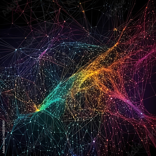 Neural Network illustration. Generative AI