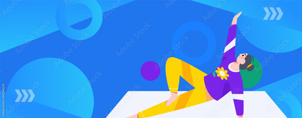 Practicing yoga for physical and mental health flat vector character concept operation hand drawn illustration
Practicing yoga for physical and mental health flat vector character concept operation hand drawn illustration