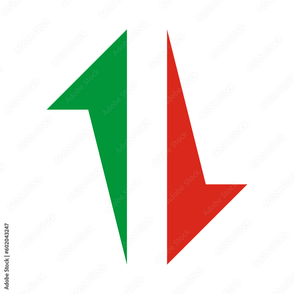 Green Red Split Bursting Arrow Icon Green Red Split Bursting Arrow Icon