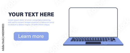 Minimalist mockup gadget. Web site banner with gadget blank screen. Set mockups generic device for presentation UI design