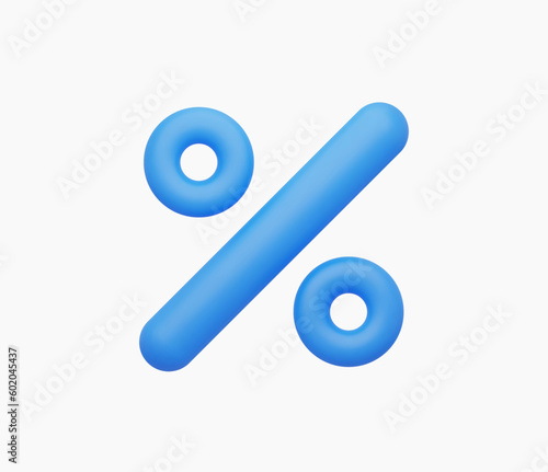 3d Realistic Percentage symbol vector illustration.
