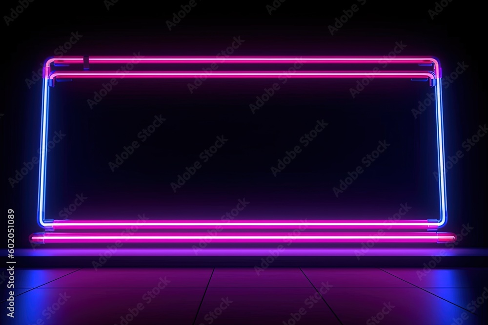 Neon tube Frame Pink Blue orange purple Abstract background, Ai Generative Neon tube Frame Pink Blue orange purple Abstract background, Ai Generative