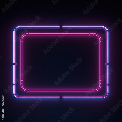 Neon tube Frame Pink Blue orange purple Abstract background, Ai Generative