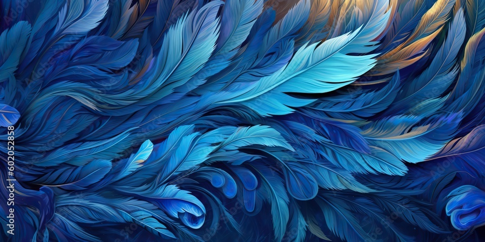 AI Generated. AI Generative. Photo realistic illustration of blue soft feathers. Pattern background texture romantic cozy vibe. Graphic Art Illustration AI Generated. AI Generative. Photo realistic illustration of blue soft feathers. Pattern background texture romantic cozy vibe. Graphic Art Illustration