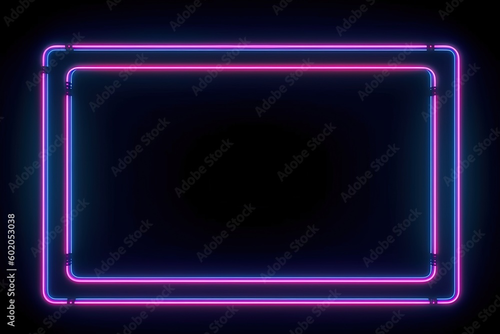 Neon tube Frame Pink Blue orange purple Abstract background, Ai Generative Neon tube Frame Pink Blue orange purple Abstract background, Ai Generative