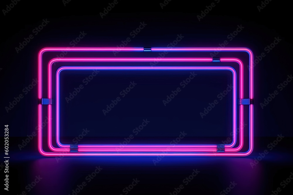 Neon tube Frame Pink Blue orange purple Abstract background, Ai Generative Neon tube Frame Pink Blue orange purple Abstract background, Ai Generative