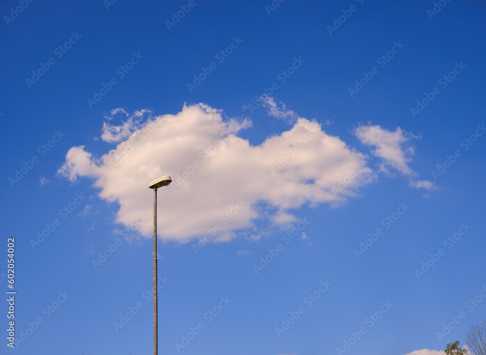 street lamp and clouds