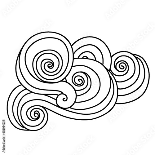 Doodle cloud line art