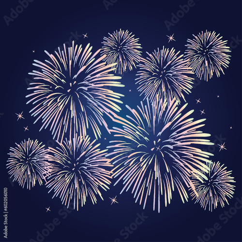 fireworks display in the night sky