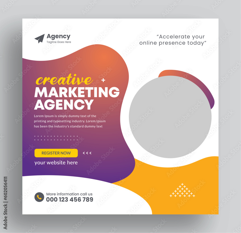Digital marketing agency web banner posts or square Facebook Instagram template Digital marketing agency web banner posts or square Facebook Instagram template