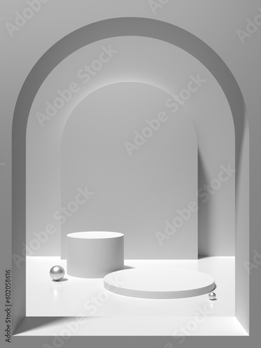 Abstract minimal scene for product display. Mockup for podium display or showcase. 3d rendering.