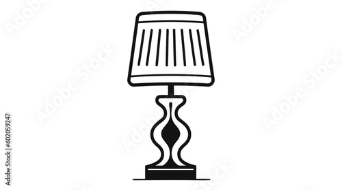 Table lamps, bedside and desktop electric light. Vector icon