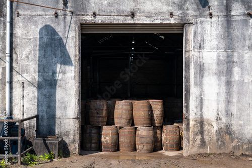 Speyside Cooperage Barrels in the sun.