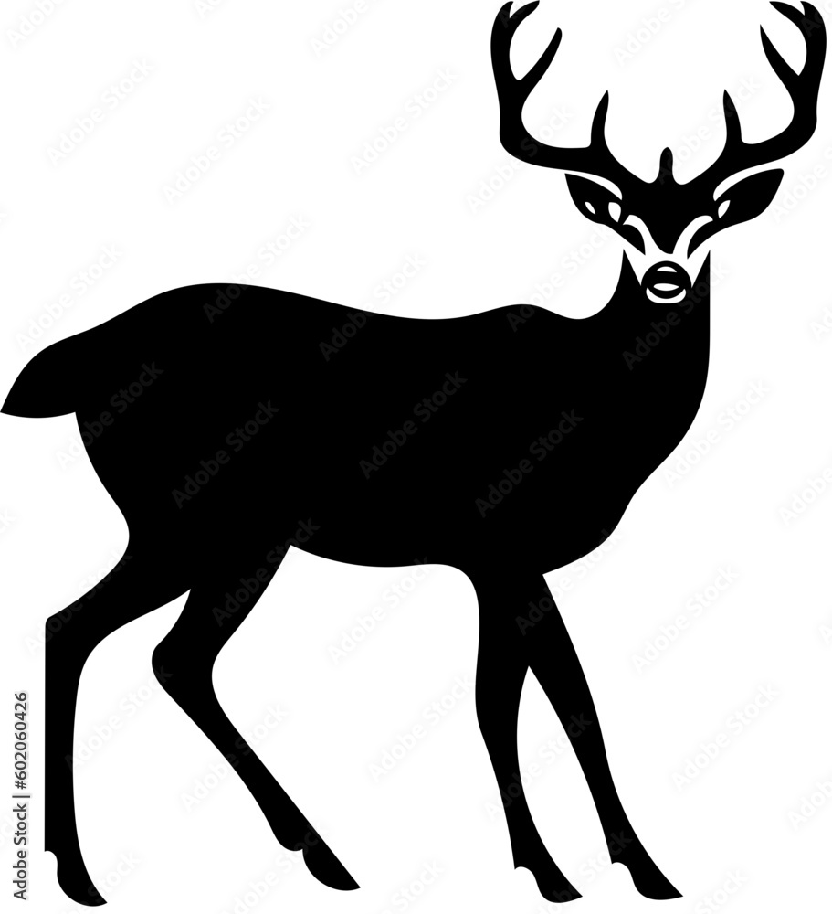 deer silhouette vector | Walking deer vector illustration | Mascot of deer, tattoo, logo svg
