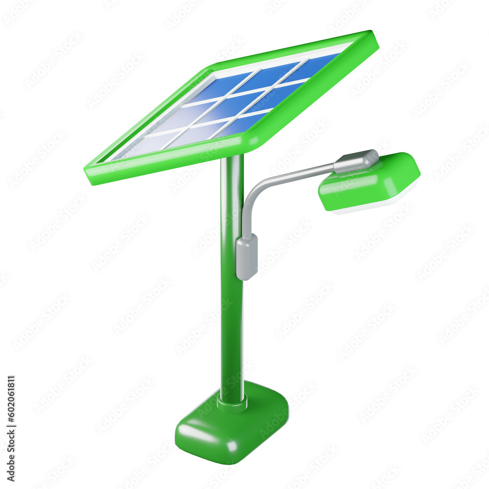 Solar cell lamppost Eco Sustainability concept 3d icons set. Solar cell lamppost Eco Sustainability concept 3d icons set.