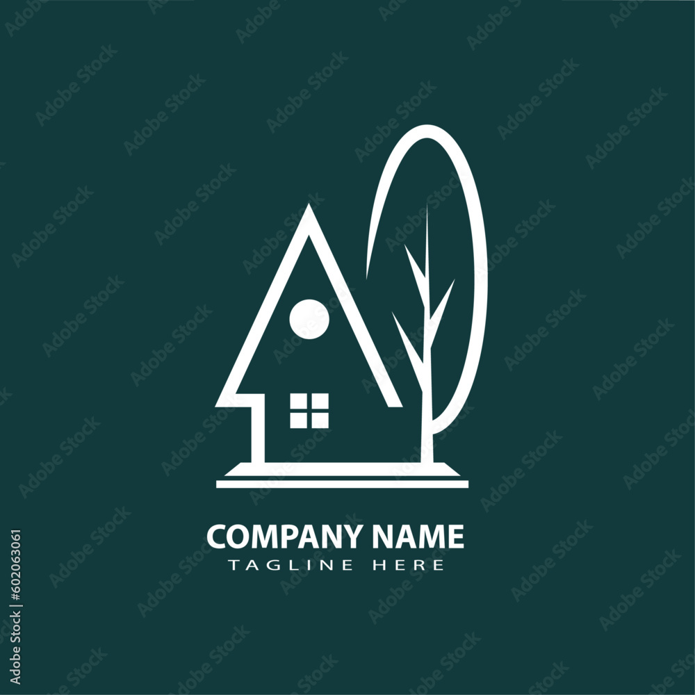 Logo design for real estate or housing, cluster-vector logo. Logo design for real estate or housing, cluster-vector logo.