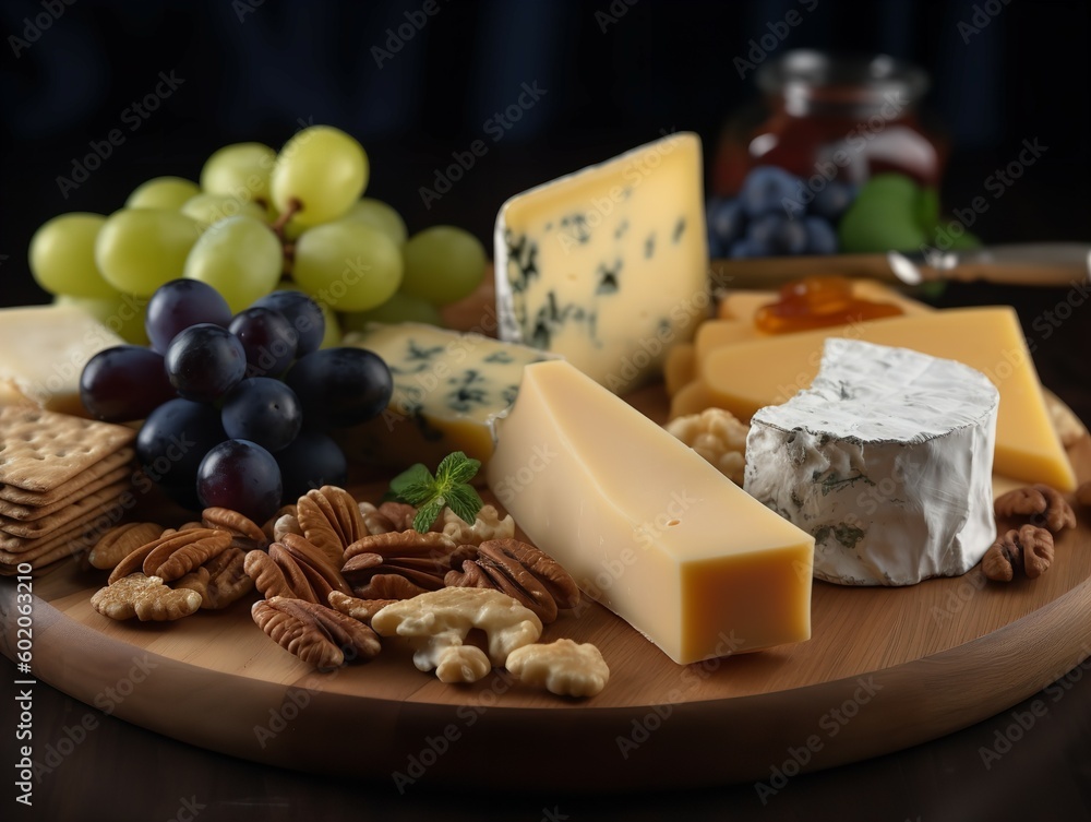 The Captivating Close-Up of a Cheese Platter