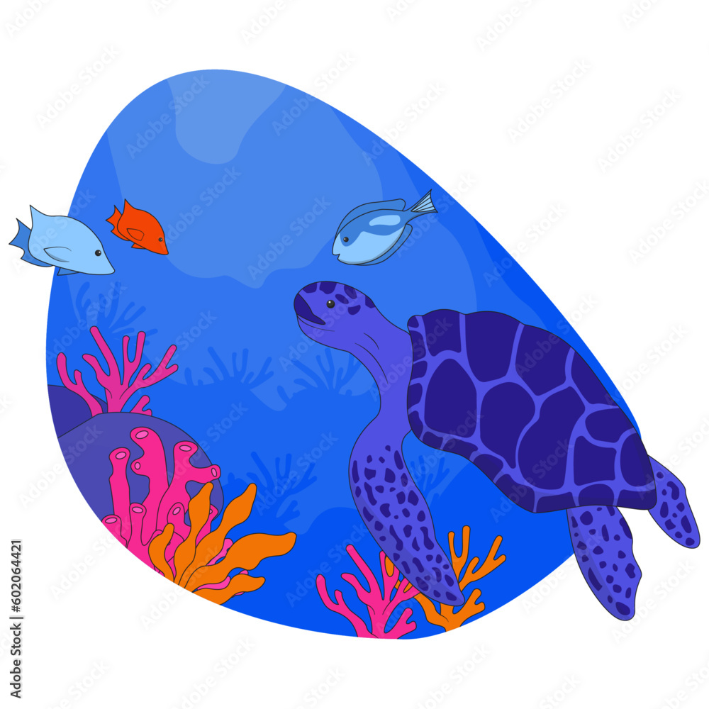 Naklejka premium Sea Creature Vector Illustration. World Ocean Day Illustration.