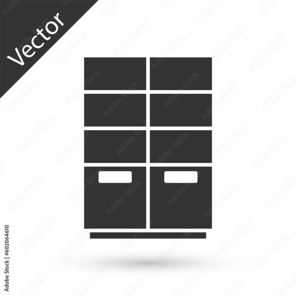 Grey Wardrobe icon isolated on white background. Vector Grey Wardrobe icon isolated on white background. Vector