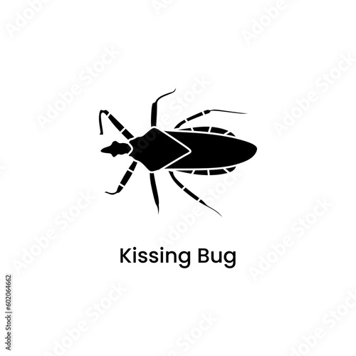 Kissing Bug black fill icon. Dangerous insect with deadly venom. Vector illustration in trendy style. Editable graphic resources for many purposes.