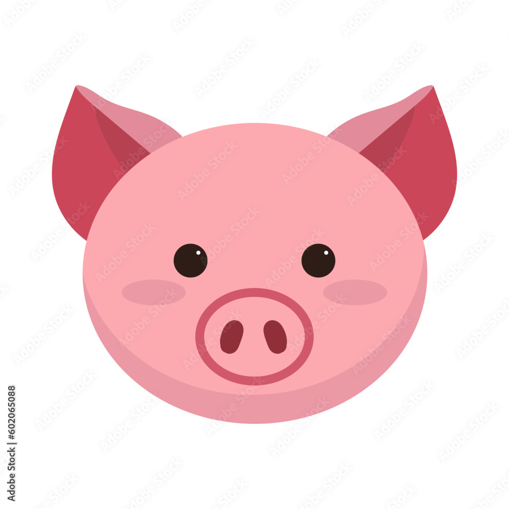 pink pig vector flat illustration pink pig vector flat illustration
