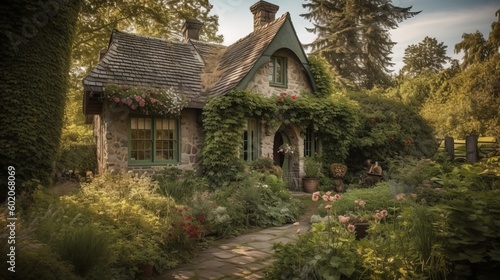 A cozy cottage surrounded by a beautiful sprawling garden. © Jardel Bassi