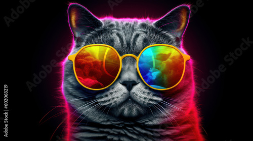 Purrfectly Stylish: The Cat in Shades. Generative AI